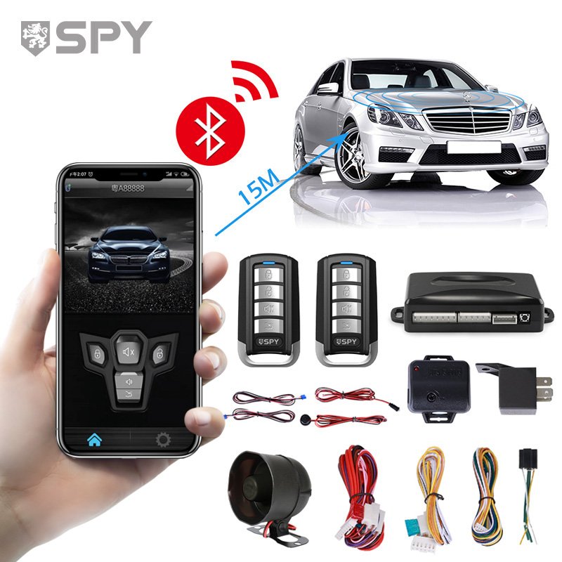 SPY 12v DC Long-distance Controller Car Key Keyless Entry Control by App Smart Phone APP Car Alarm System
